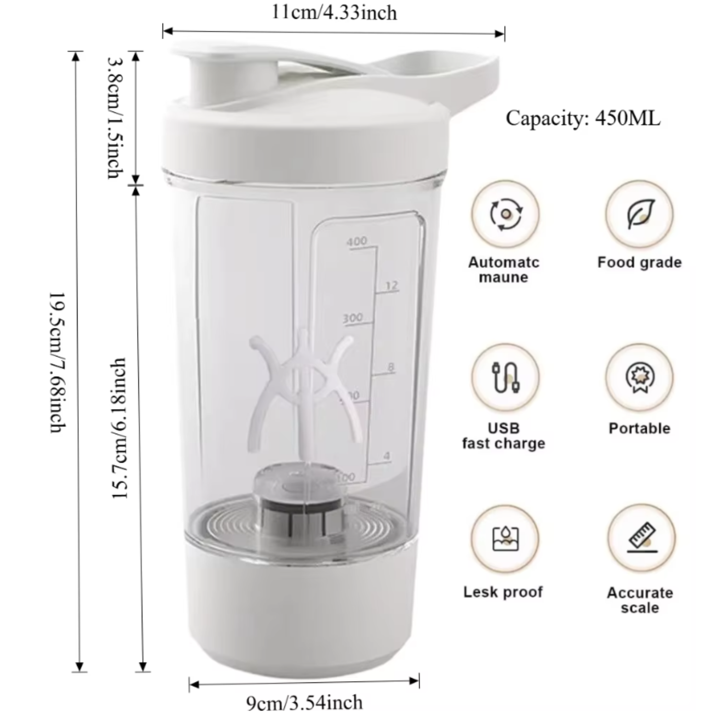 Taza eléctrica con agitación automática